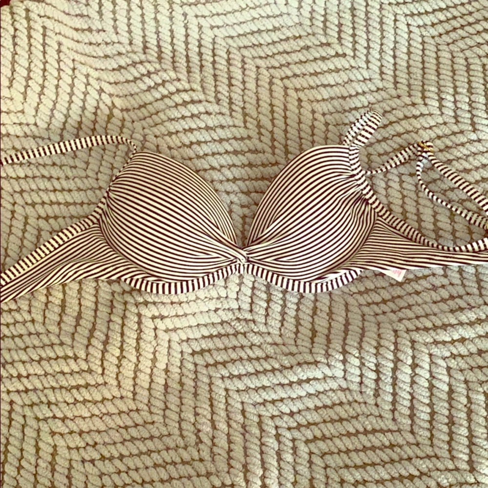 Striped bathing suit top